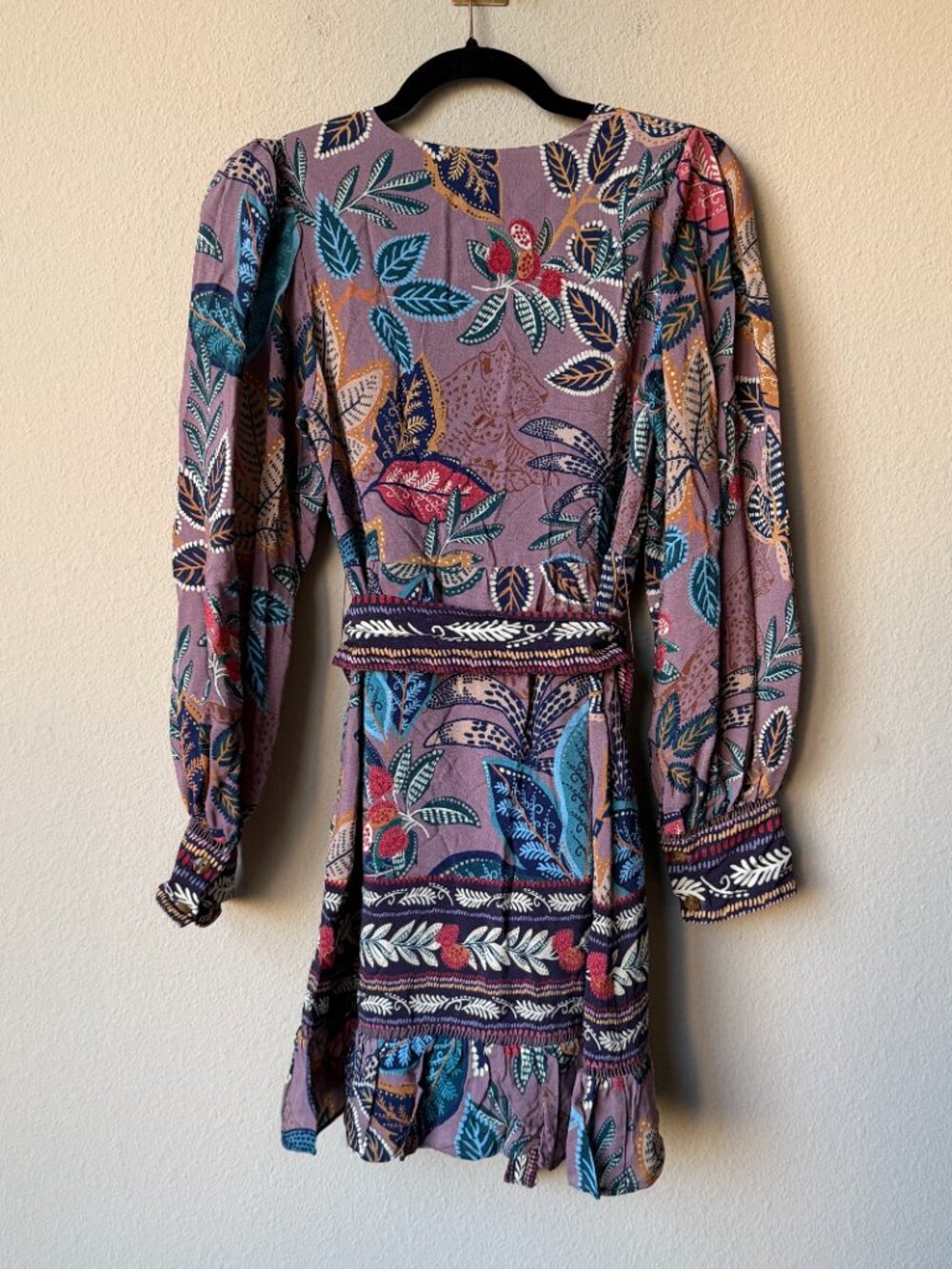 Farm Rio Wild Night Long Sleeve Mini Dress Size XS - Picture 3 of 8